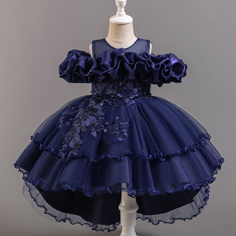 Girls Sequin Party Dress, Sleeveless Ball Gown for Birthday & Wedding 2-11Y