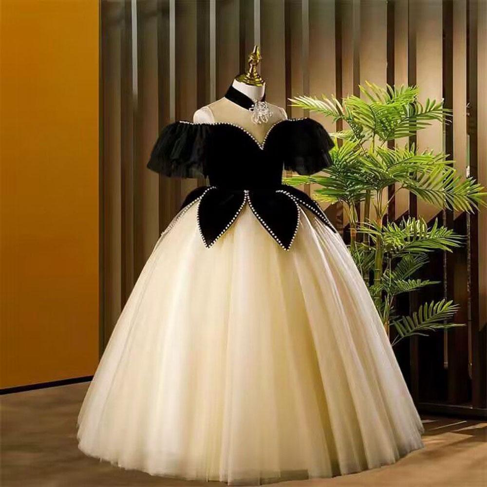 Girls 3D Flower Ball Gown Dress – Ankle Length Princess Party Dress