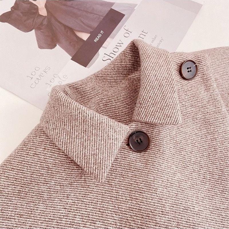 Girls 2PCS Princess Coat & Skirt Set – Patchwork Turn-Down Collar Winter Outfit