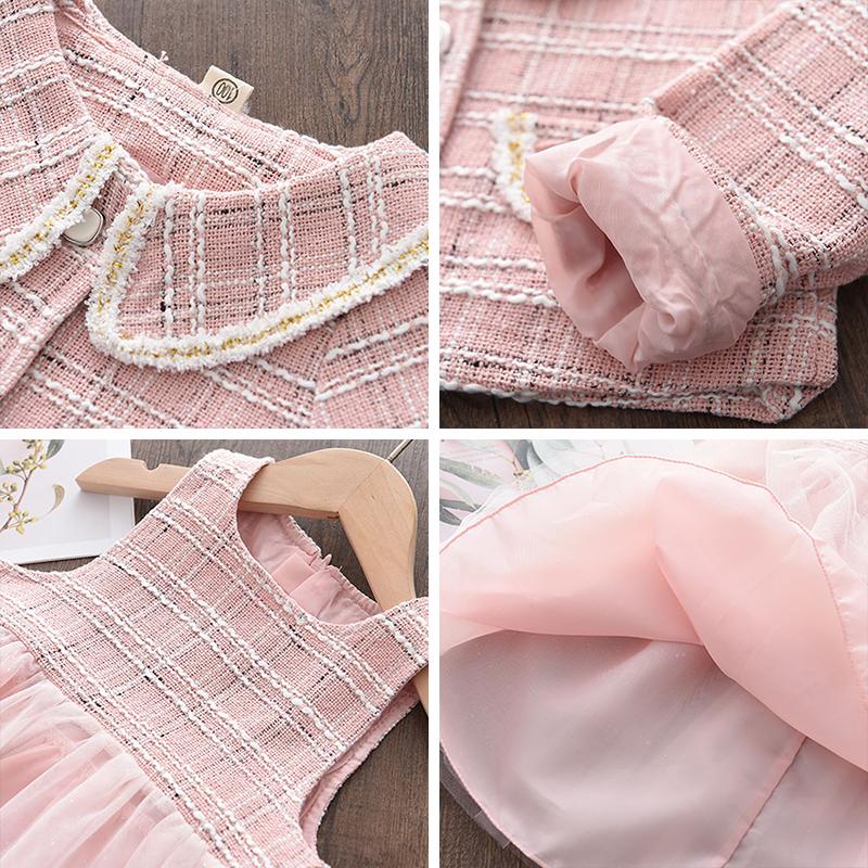 Girls Princess Dress with Coat Set – Long Sleeve A-Line Winter Outfit