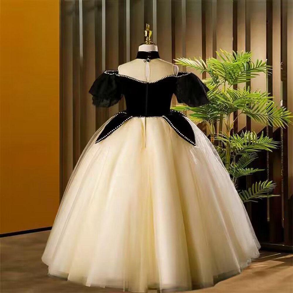 Girls 3D Flower Ball Gown Dress – Ankle Length Princess Party Dress