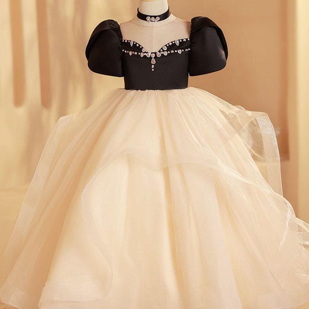 Girls 3D Flower Ball Gown Dress – Ankle Length Princess Party Dress