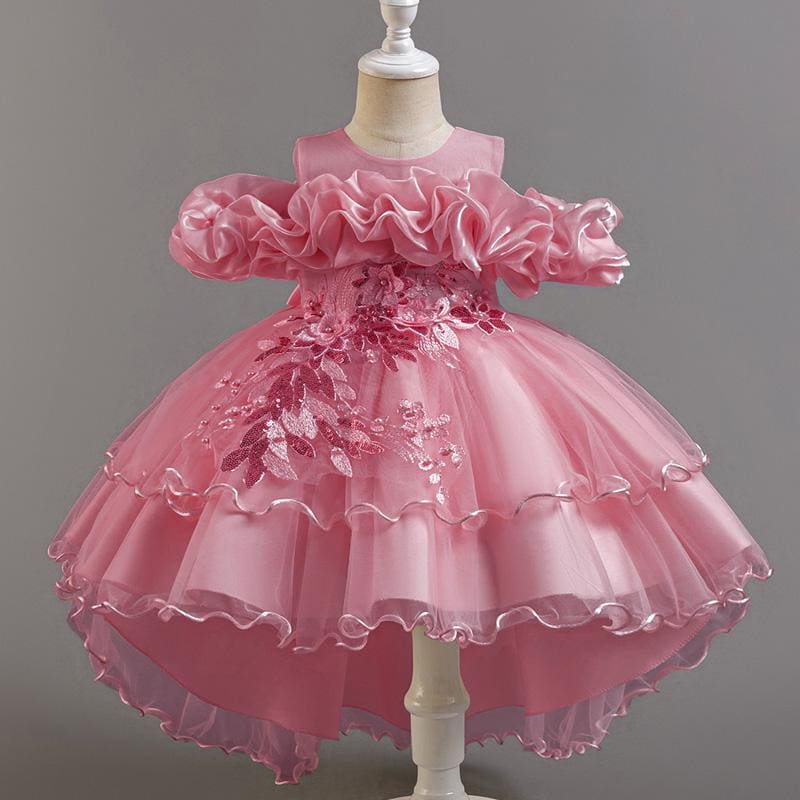 Girls Sequin Party Dress, Sleeveless Ball Gown for Birthday & Wedding 2-11Y