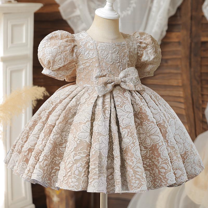 Baby Girl Princess Dress – Puff Sleeve Bow Party Gown
