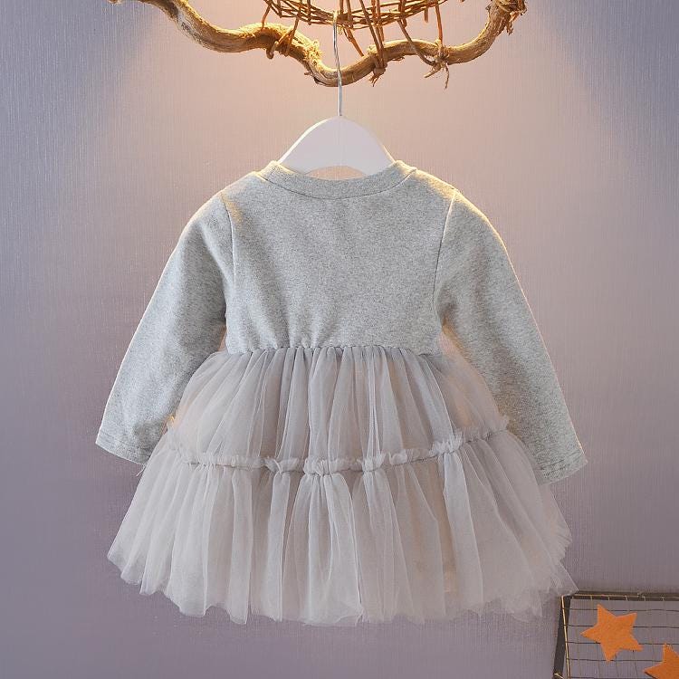 Girls Autumn Denim Jacket & Princess Skirt Set, Korean Style 2-Piece Outfit