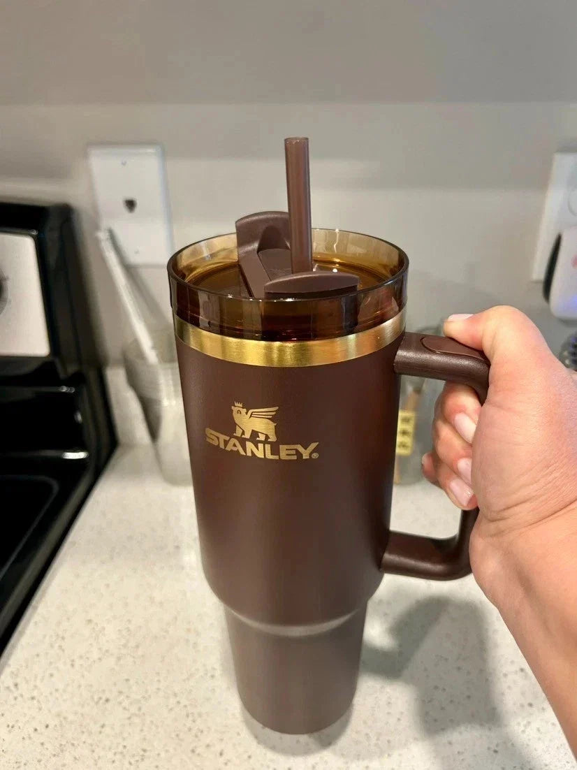 Stanley Quencher 40 oz Chocolate Gold Tumbler – Limited Edition