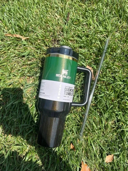 Green tool or device on grass